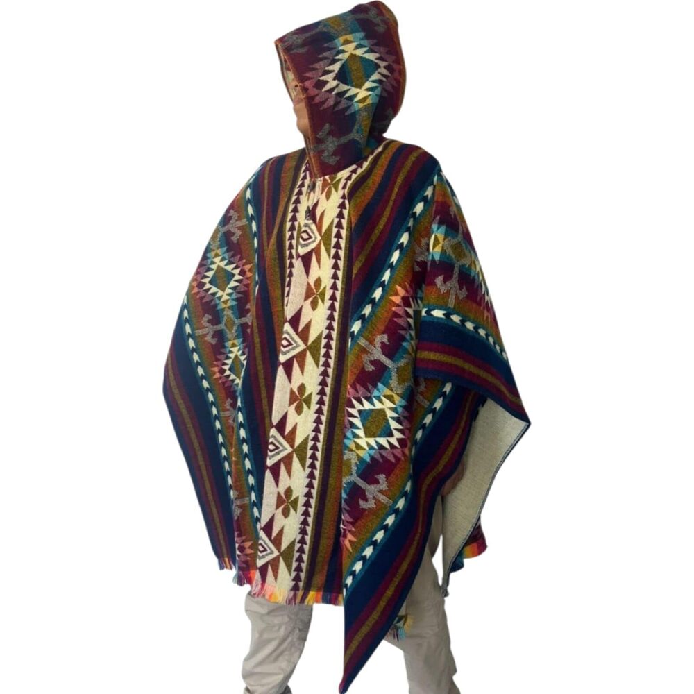 9499 Alpaca Wool Poncho – Handmade Cowboy Serape Western Style Inspired